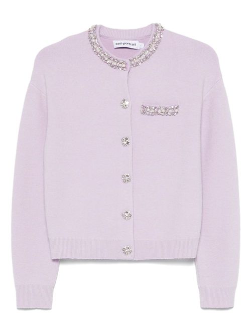 Cardigan with crystals SELF PORTRAIT | PF25085CLILAC